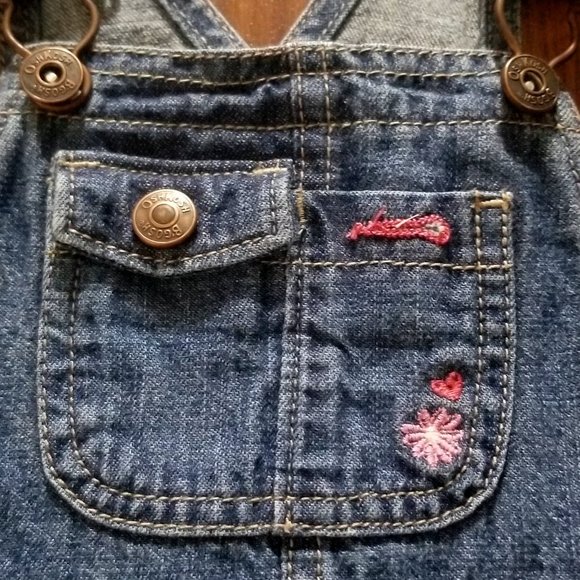 Baby Girls' OshKosh B'gosh Denim Overall/Jumper Dress, size 24 months, EUC - Picture 4 of 9